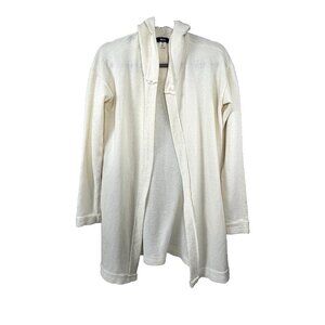 BDG Ivory Hooded Cardigan S Open Front Soft Cozy Minimalist Coastal Layer